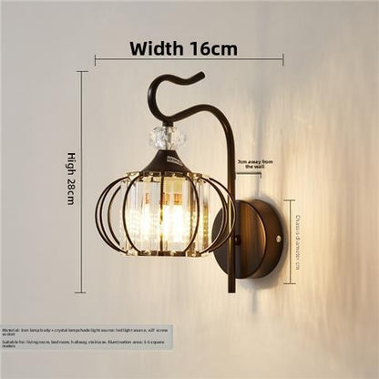 Bedroom bedside lamp eye-care crystal wall light