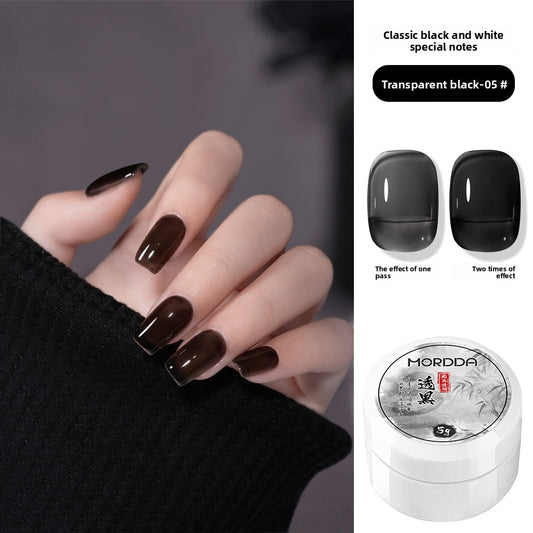 Black and White Nail Polish Glue for Smooth Nail Finish