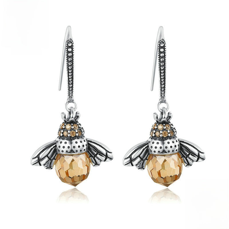 Bee Silver Earrings