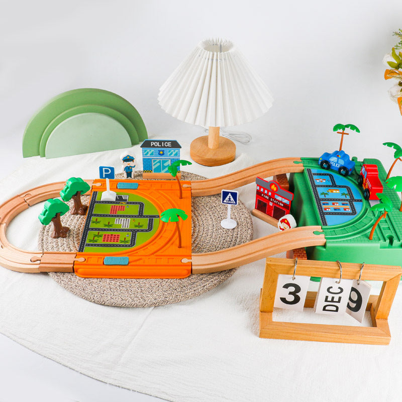Beech Wood Police Fire Track Toy Set