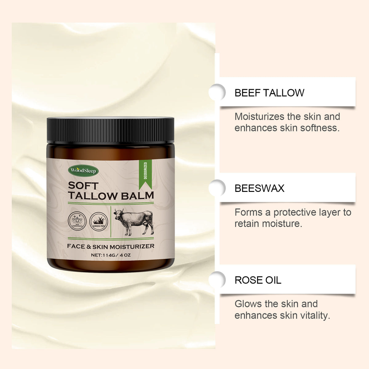 Beef Tallow Moisturizing Cream