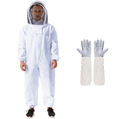 Beekeeping Suit Set with Detachable Hood and Gloves