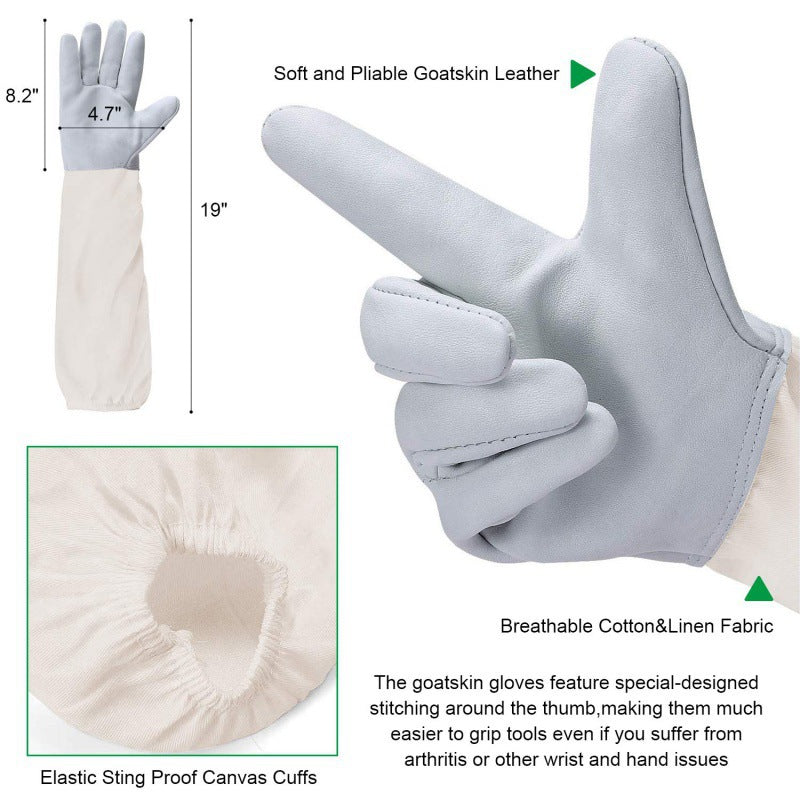 Beekeeping Suit Set with Detachable Hood and Gloves