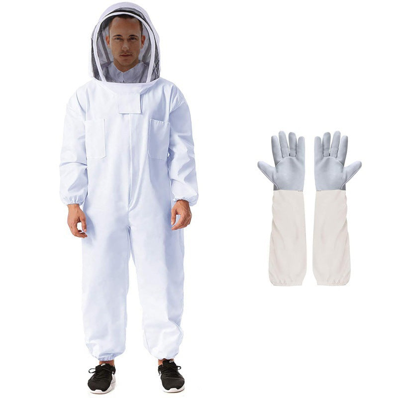 Beekeeping Suit Set with Detachable Hood and Gloves
