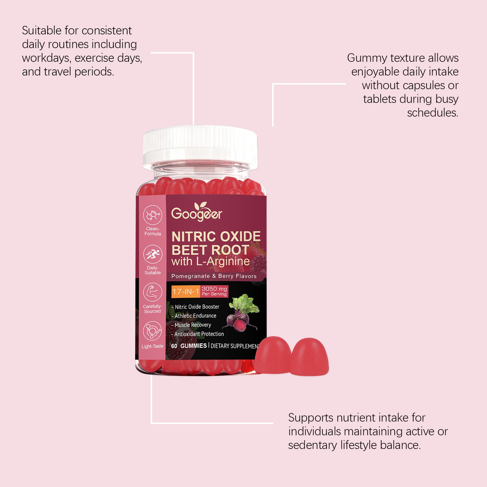 Beetroot Extract Energy Gummies for Daily Vitality
