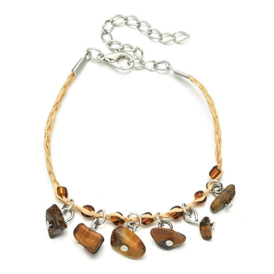 Buy Hand-Woven Raffia Pebble Bracelet & Anklet for Women