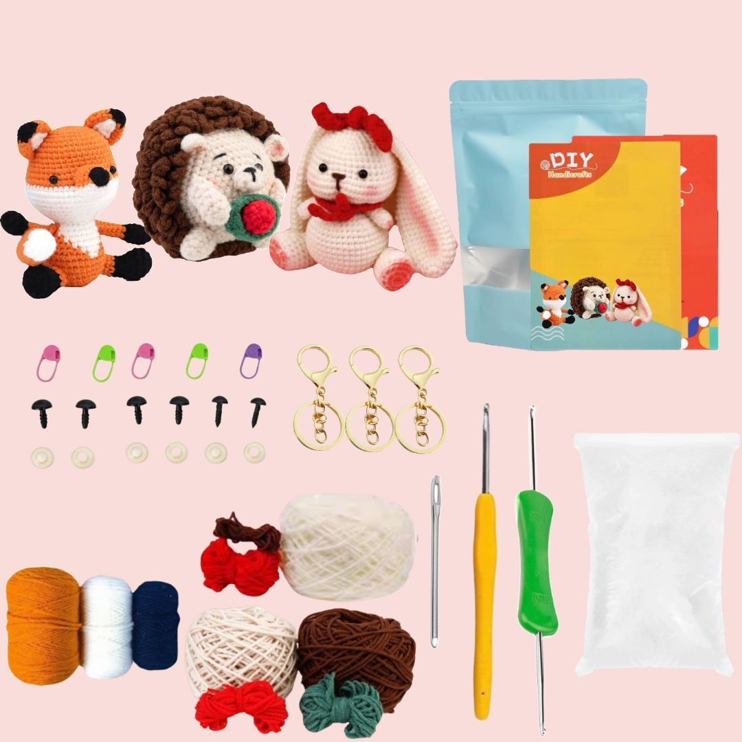 Beginner Crochet Animal Doll DIY Kit