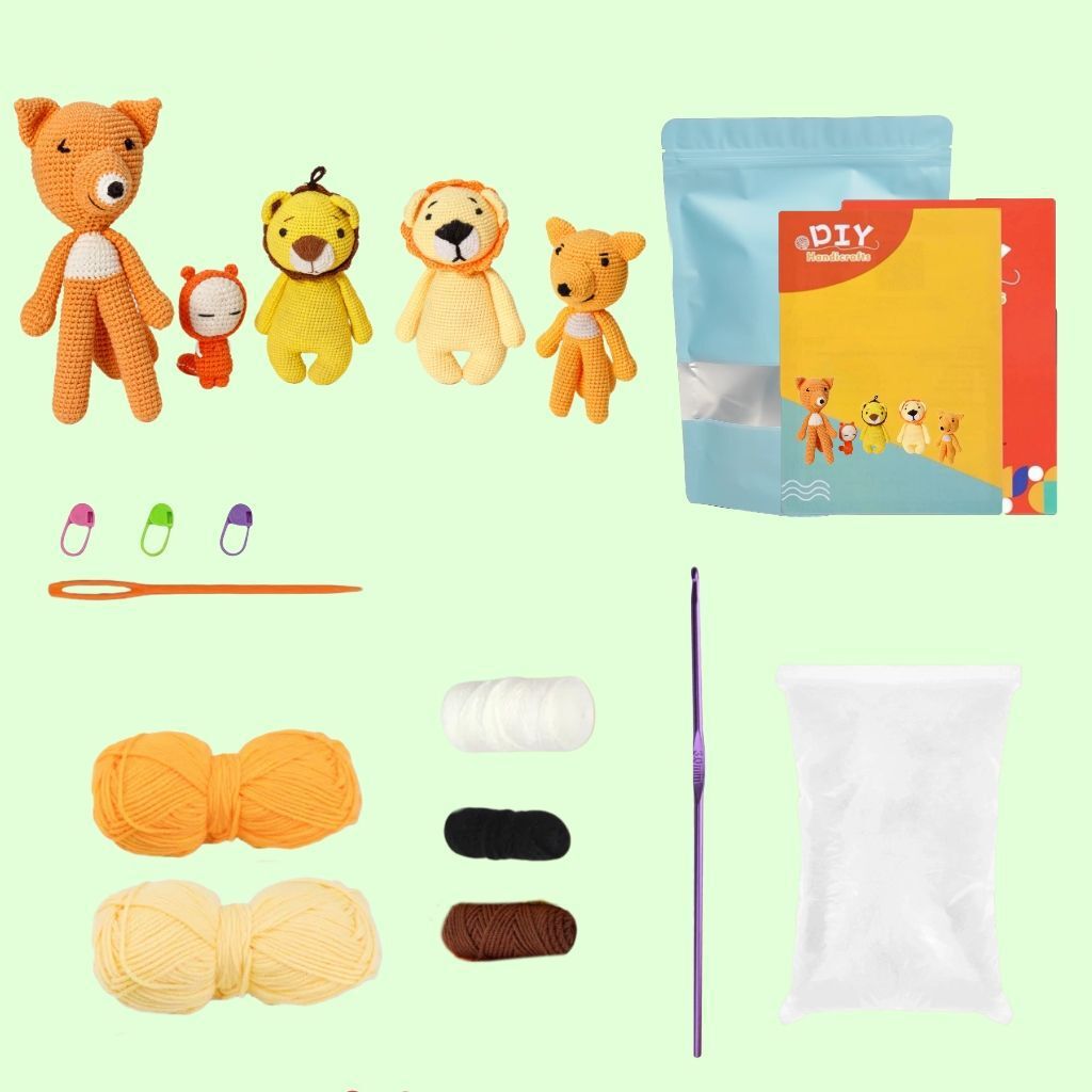 Beginner Crochet Animal Doll DIY Kit