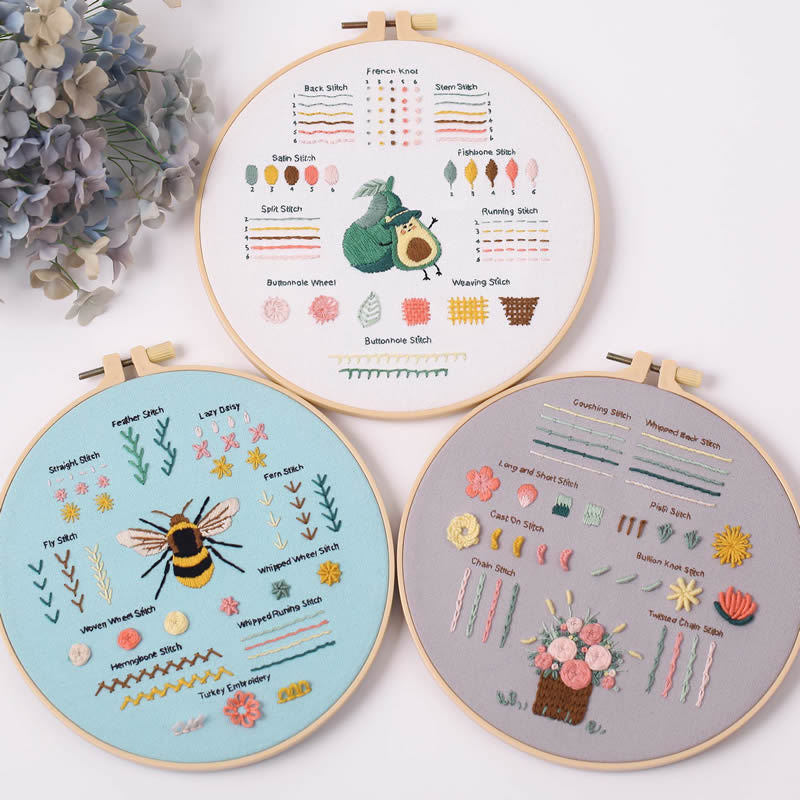 Beginner Embroidery Kit with Cartoon Design
