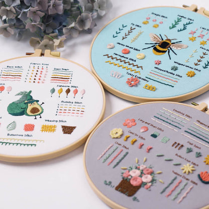 Beginner Embroidery Kit with Cartoon Design