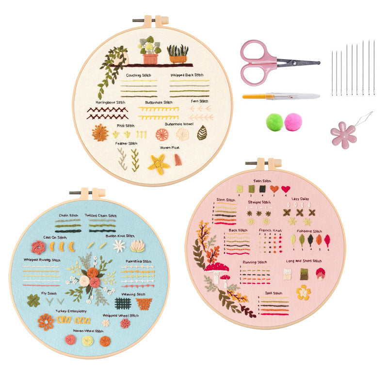 Beginner Embroidery Kit with Cartoon Design