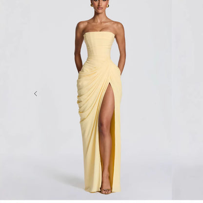 Belted evening gown
