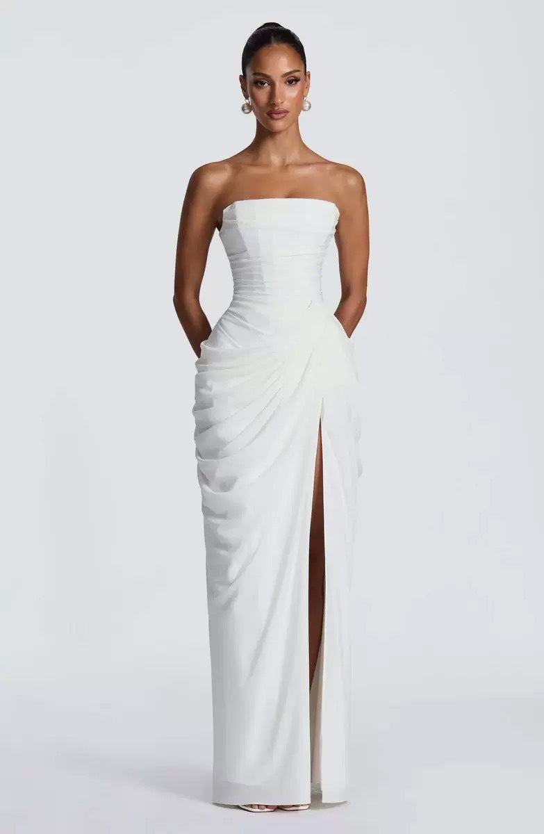 Belted evening gown