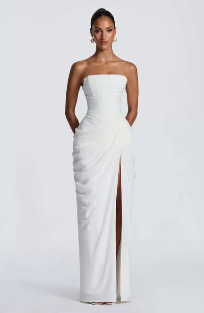 Belted evening gown