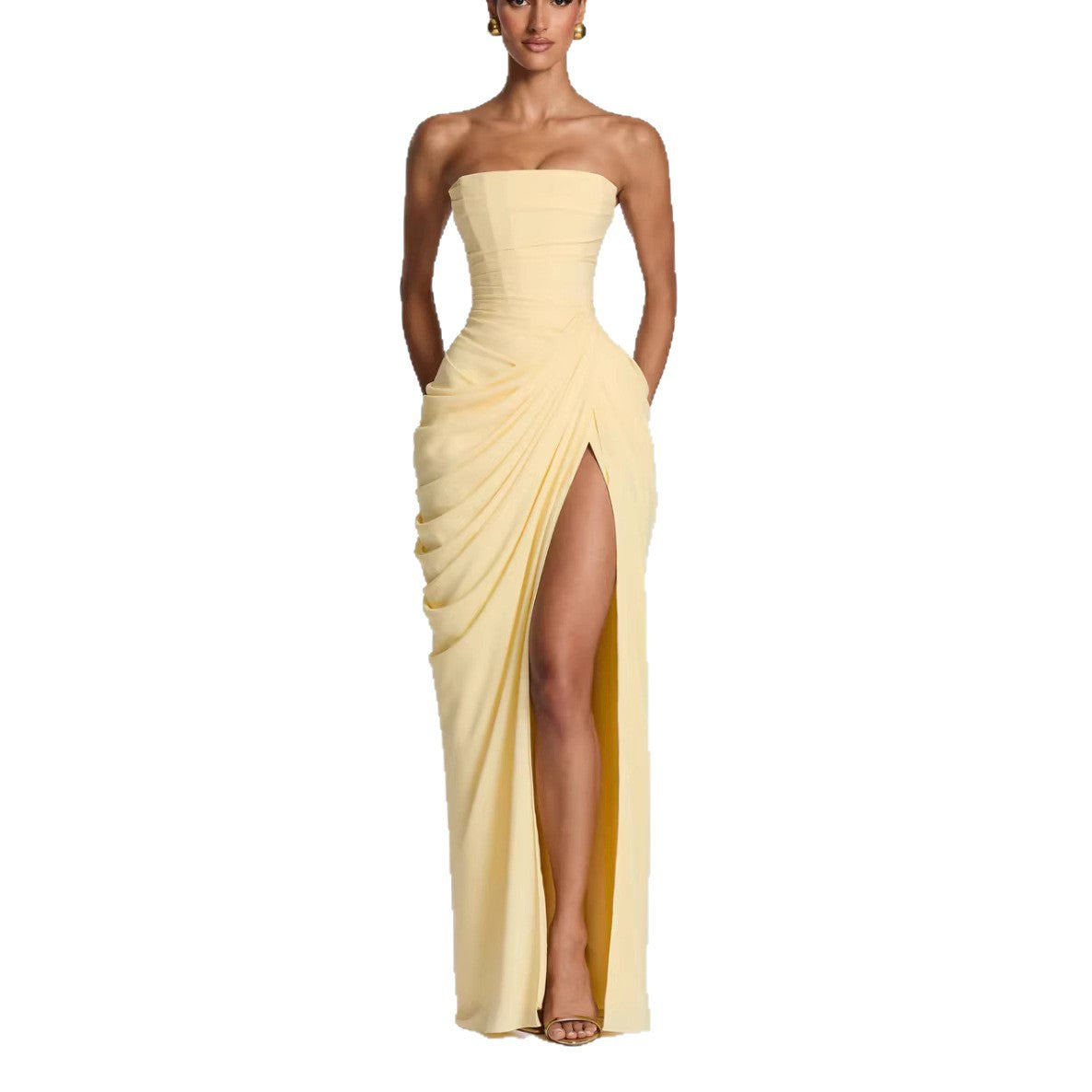 Belted evening gown