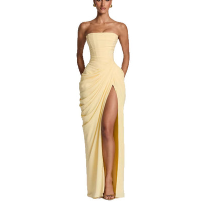 Belted evening gown