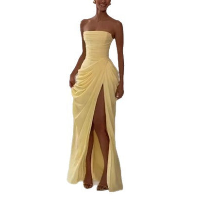 Belted evening gown