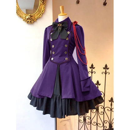 Belted long-sleeved ruffled dress