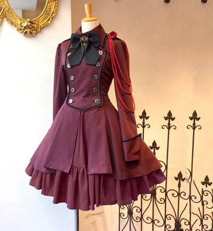 Belted long-sleeved ruffled dress