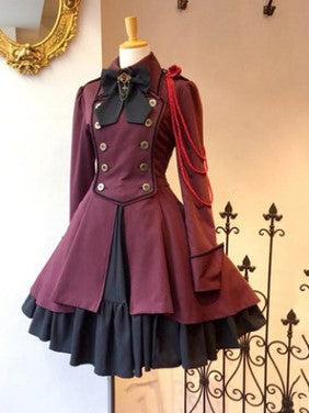 Belted long-sleeved ruffled dress