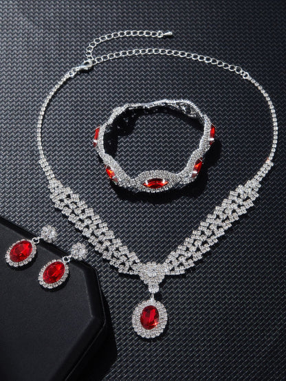 New European & American Style Luxury Sapphire Necklace Set
