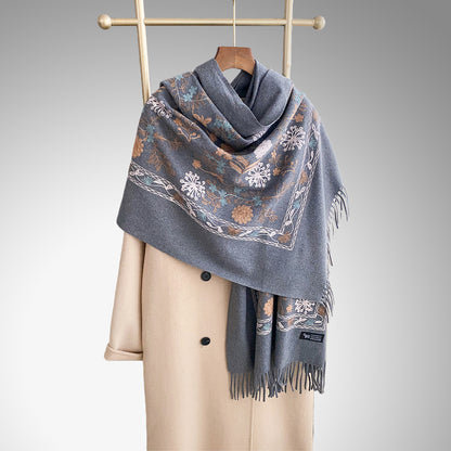 Korean-style Hand-embroidered Scarf – Elegant & Trendy Design