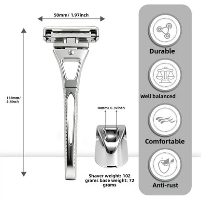Men's Manual Shaving Razor Set for Smooth and Precise Shaves