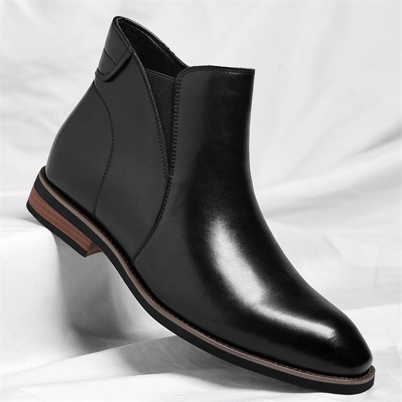 Men’s Retro High-Top Leather Boots Formal Short Ankle Shoes