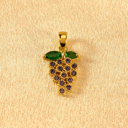Cherry And Grape Charm Pendant Heart Design Perfect Gifts