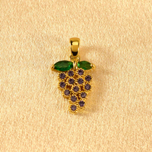 Cherry And Grape Charm Pendant Heart Design Perfect Gifts