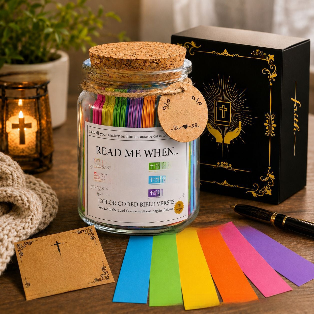 Bible Verse Glass Wish Jar
