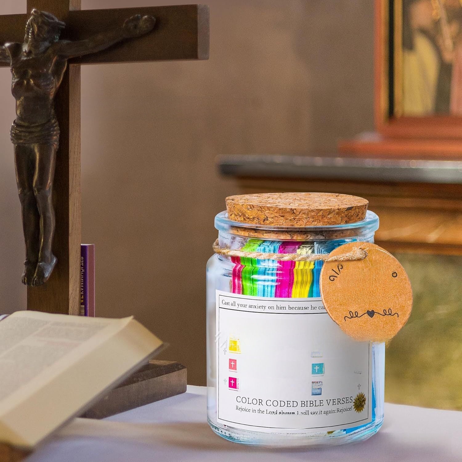 Bible Verse Glass Wish Jar