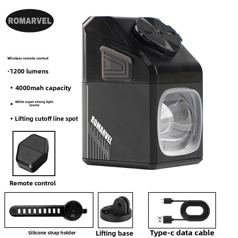 Bicycle Headlight with Dual Beam and Remote Control