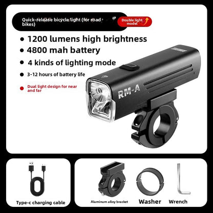 Bicycle Headlight with Dual Beam and Remote Control