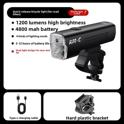 Bicycle Headlight with Dual Beam and Remote Control
