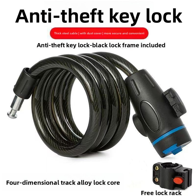Bicycle steel cable lock