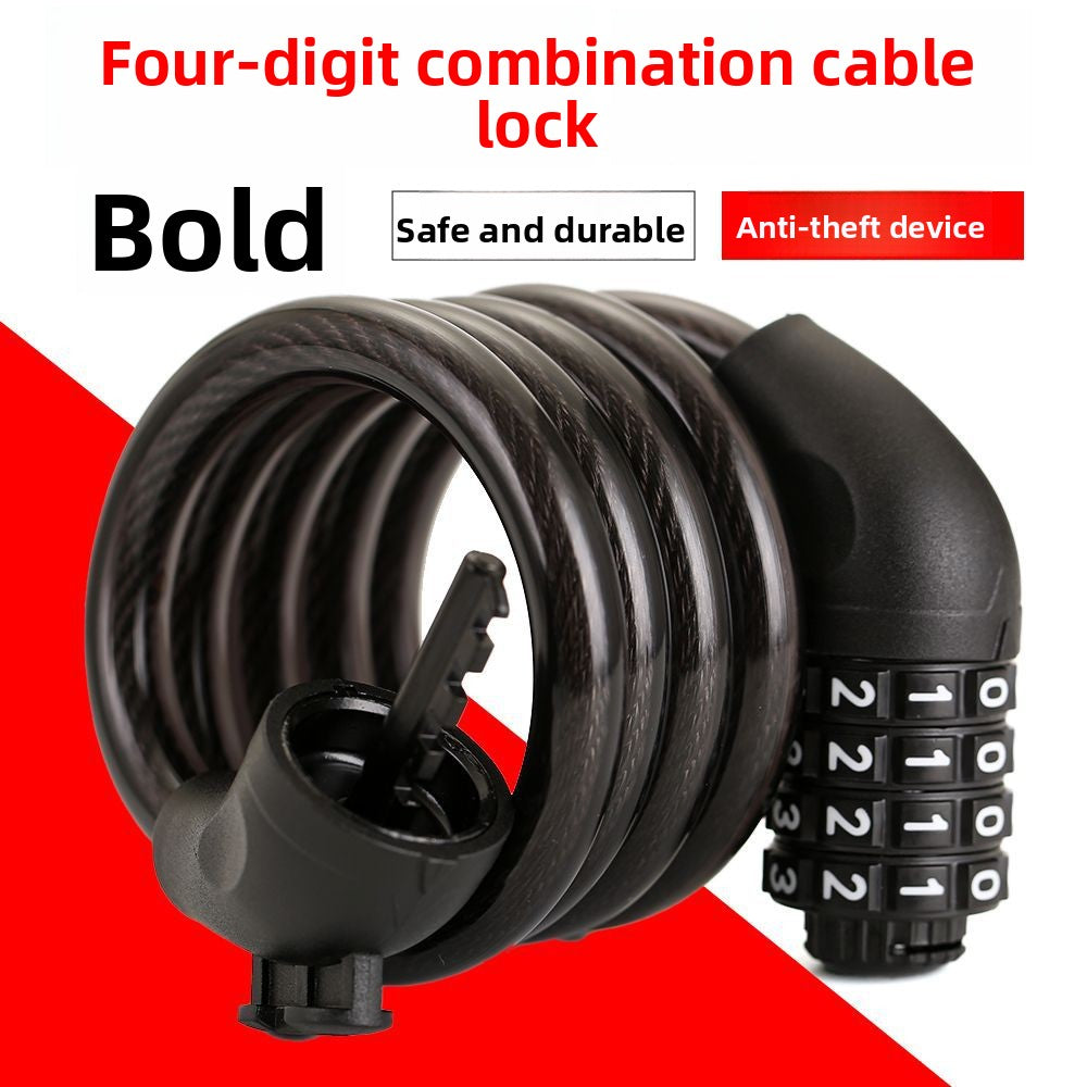 Bicycle steel cable lock