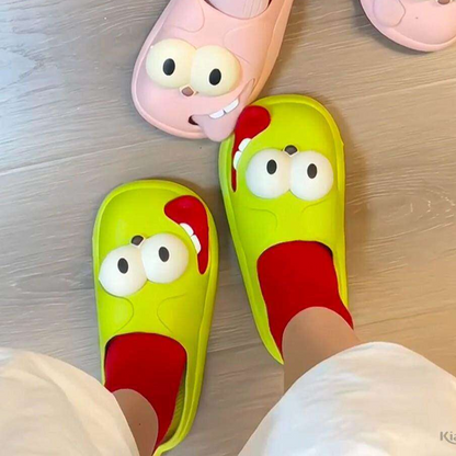 Big-Eyed Dog Kissing Tongue Slippers