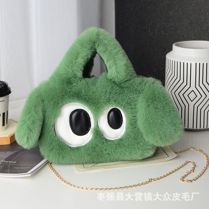 Big-eyed puppy plush bag for women