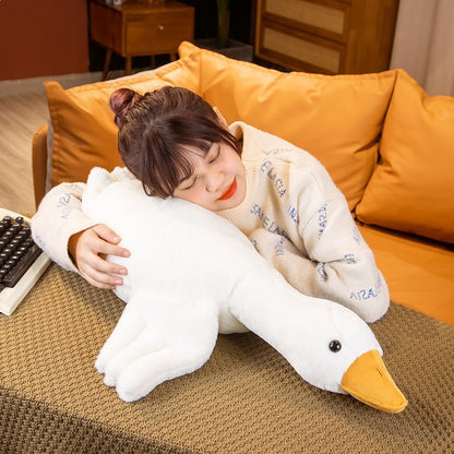 Big White Goose Plush Sleeping Pillow Doll