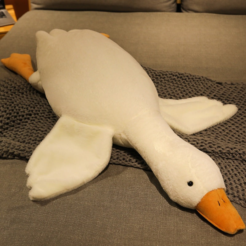 Big White Goose Plush Sleeping Pillow Doll