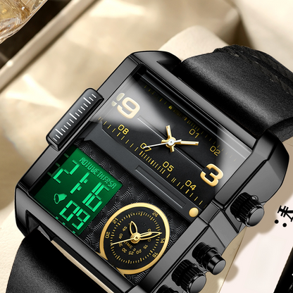 Binbond Mens Digital Analog Quartz Watch with Calendar Alarm