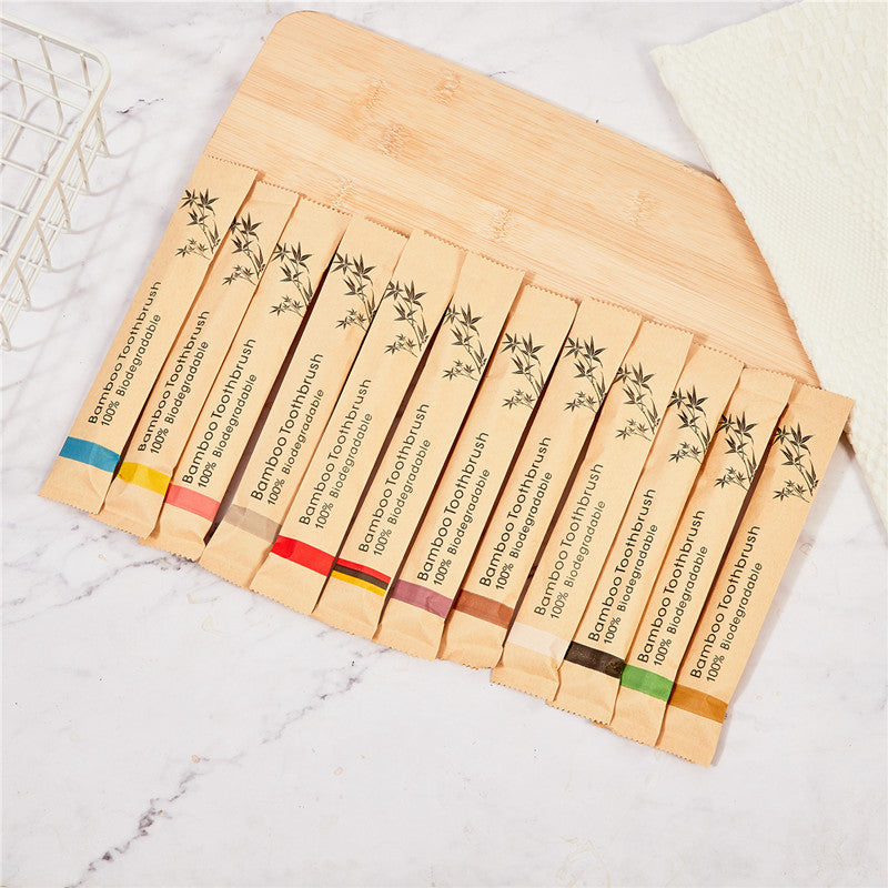 Biodegradable disposable bamboo toothbrush