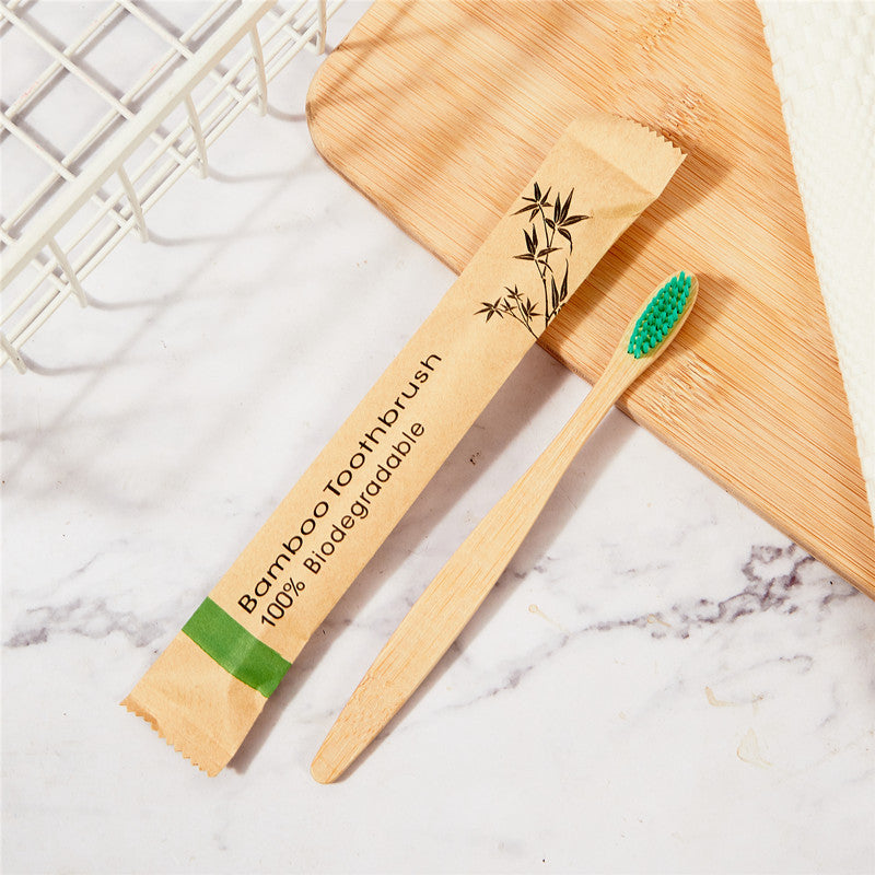 Biodegradable disposable bamboo toothbrush