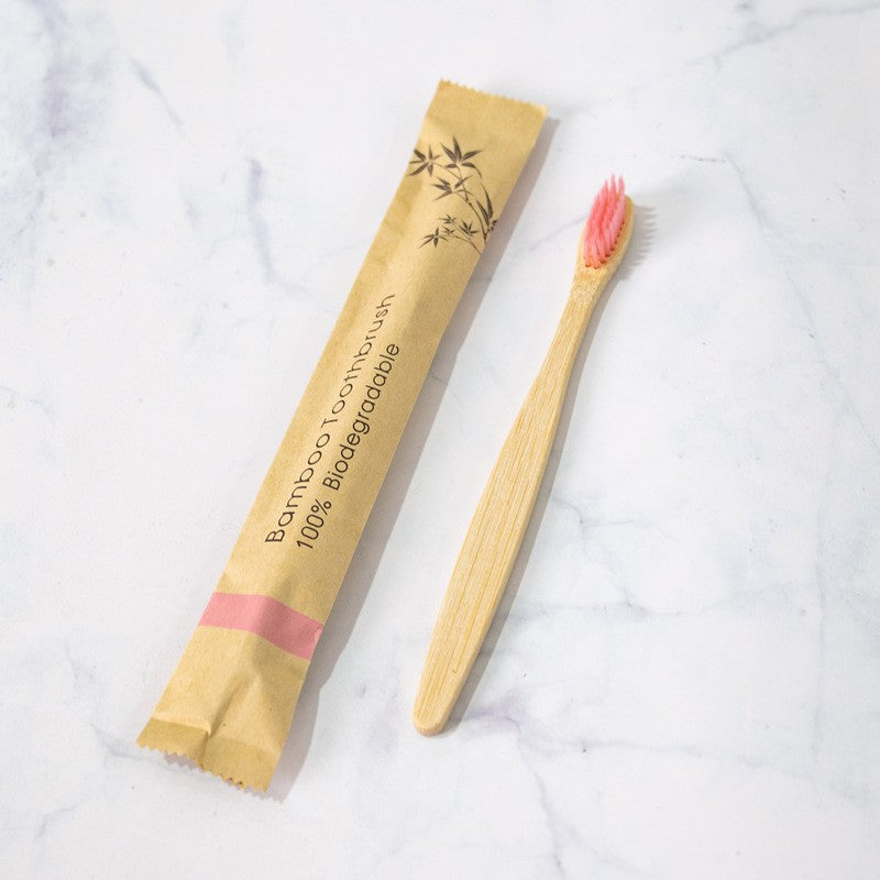 Biodegradable disposable bamboo toothbrush