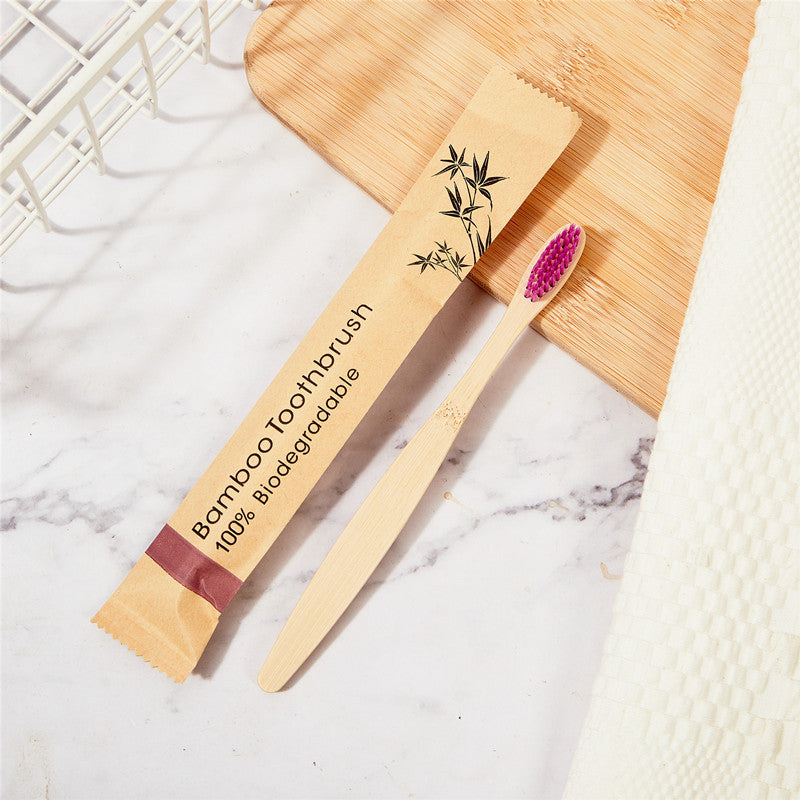 Biodegradable disposable bamboo toothbrush
