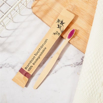 Biodegradable disposable bamboo toothbrush