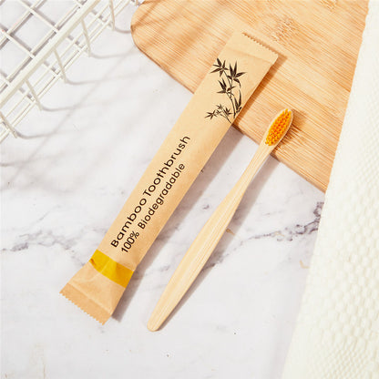 Biodegradable disposable bamboo toothbrush
