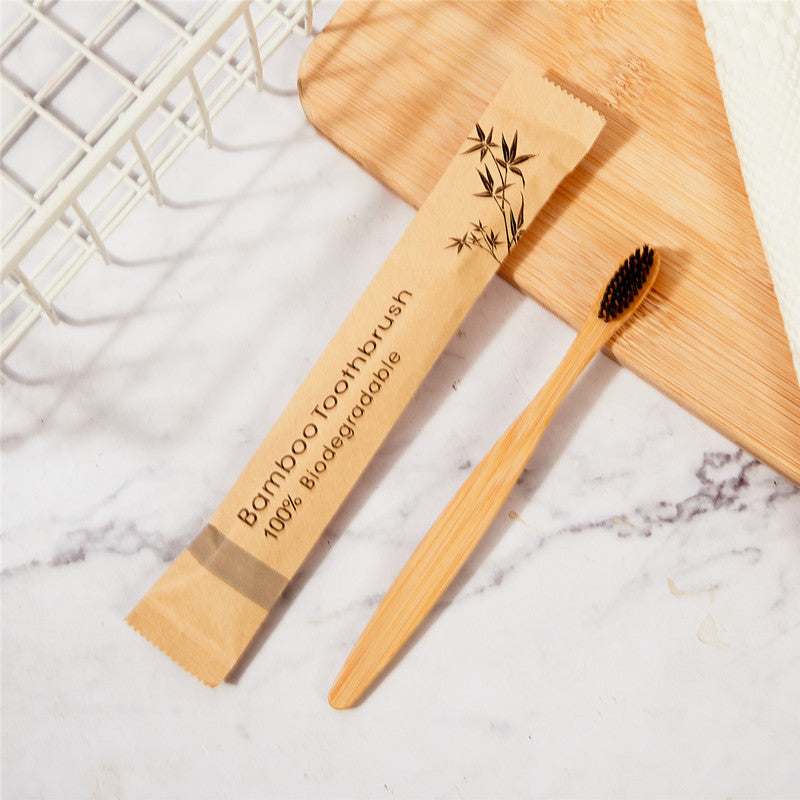 Biodegradable disposable bamboo toothbrush
