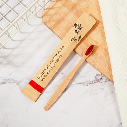 Biodegradable disposable bamboo toothbrush